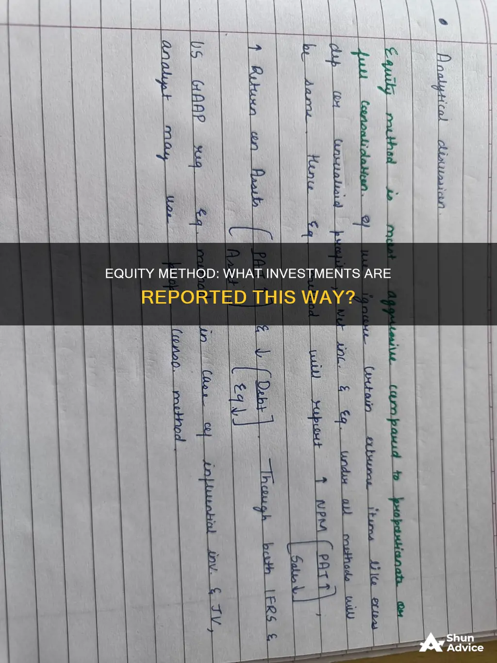 are any investments reported by the equity method