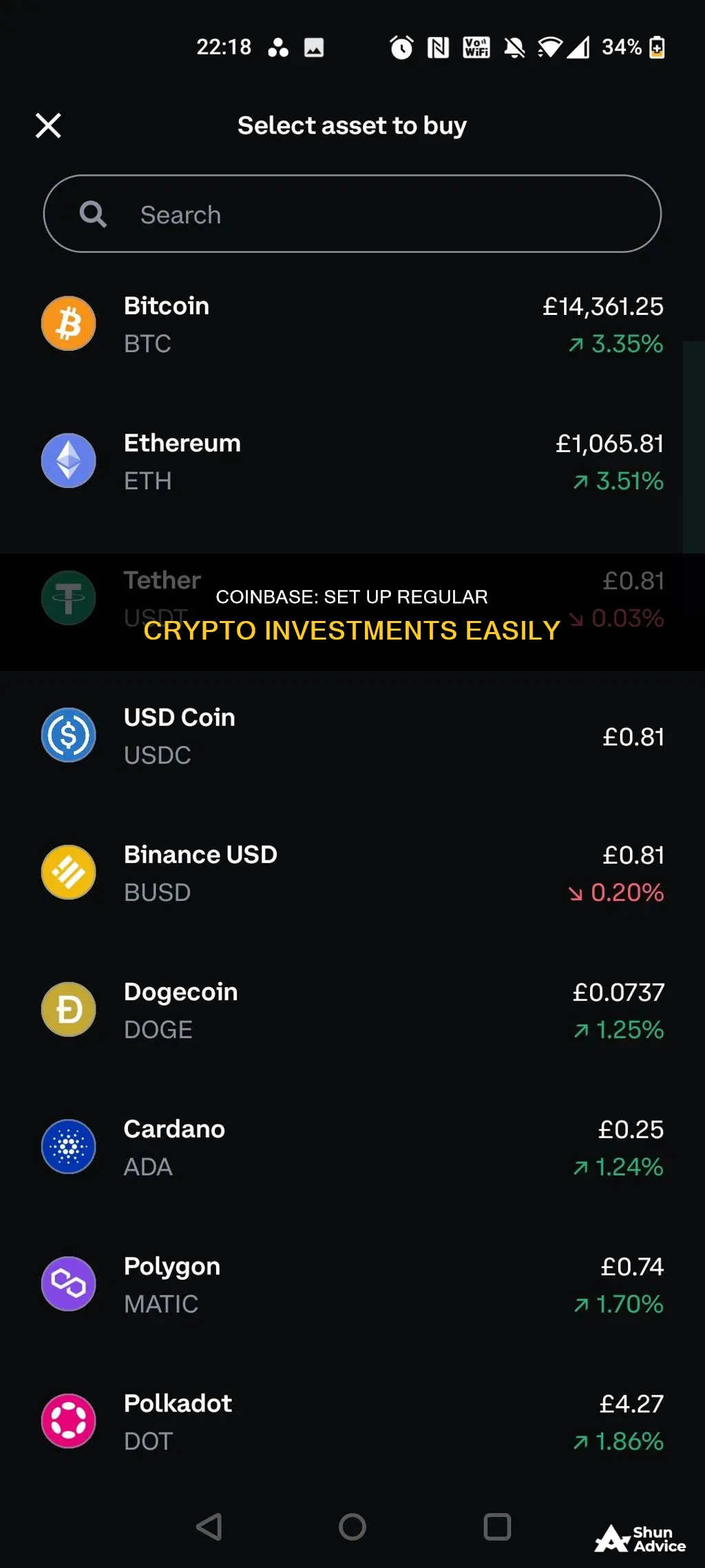 can I set up recurring investments on coinbase