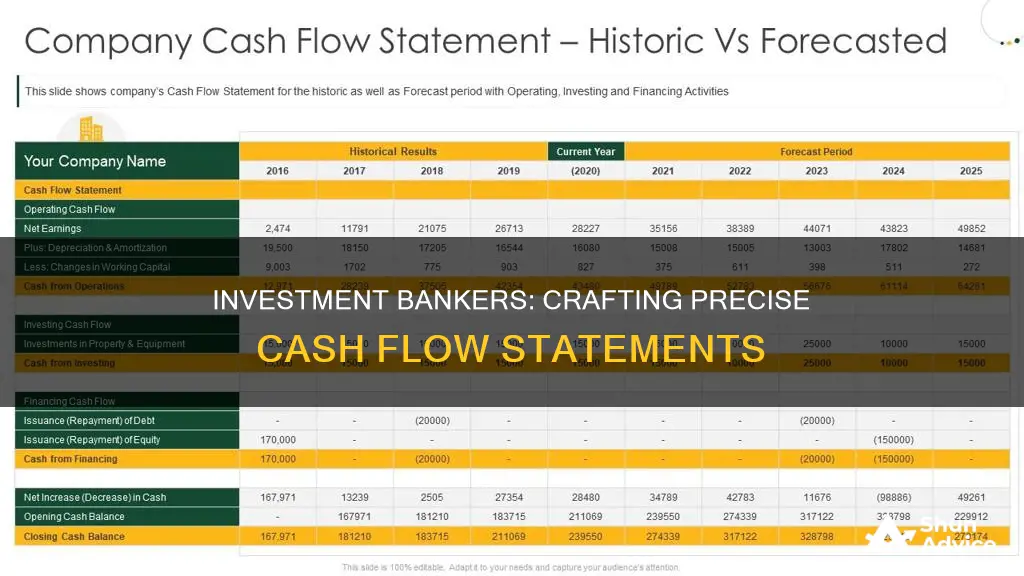 do investment bankers build cash flow statements