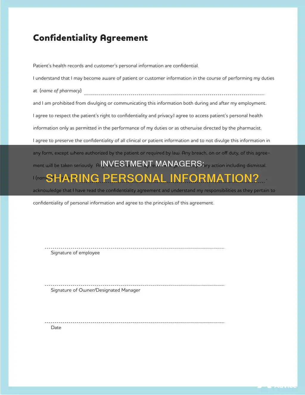 do investment managers share personal information