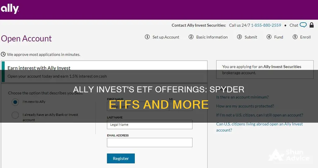 does ally invest have spyder etfs