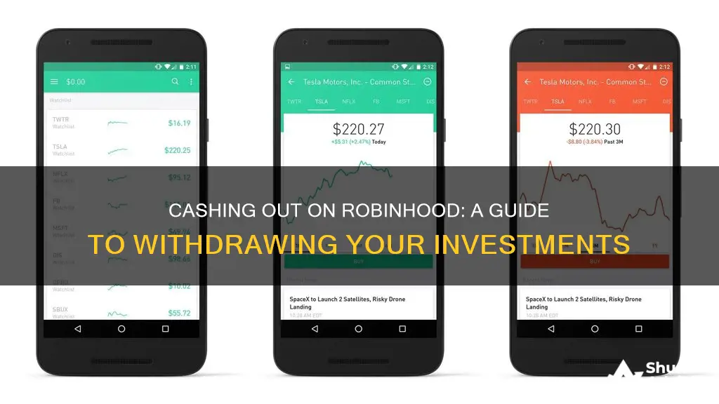 how do I cash out my investments on robinhood