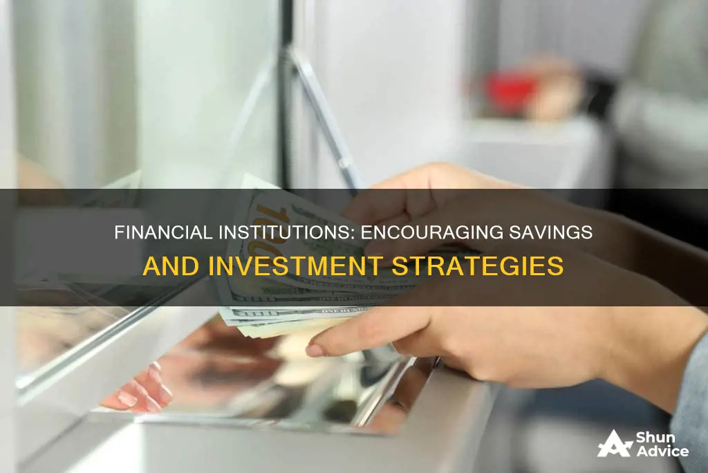 how do private financial institutions encourage saving and investing