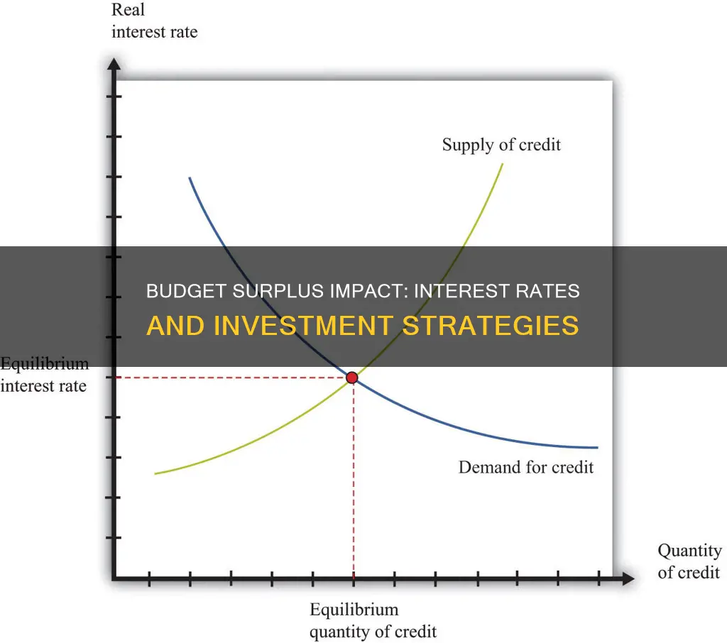 how does budget surplus affect interest rate and investments