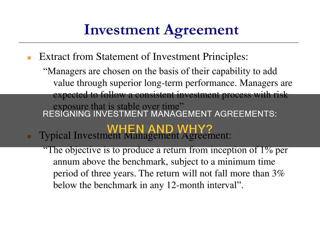 how often do you resign investment management agreements