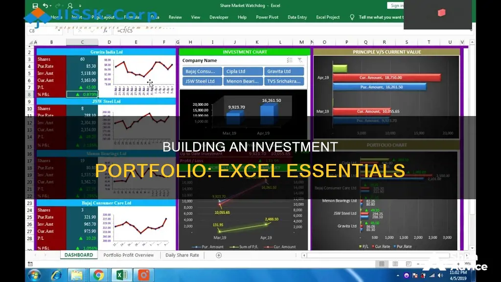 how to build out an investment portfolio in excel