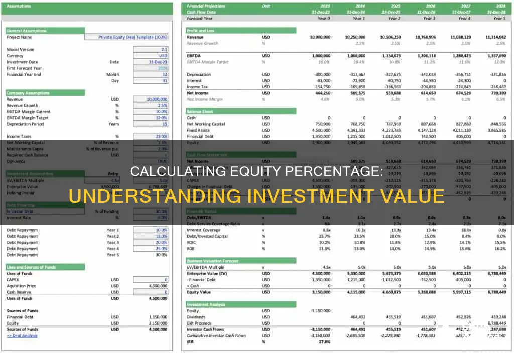 how to determine equity percentage for investment