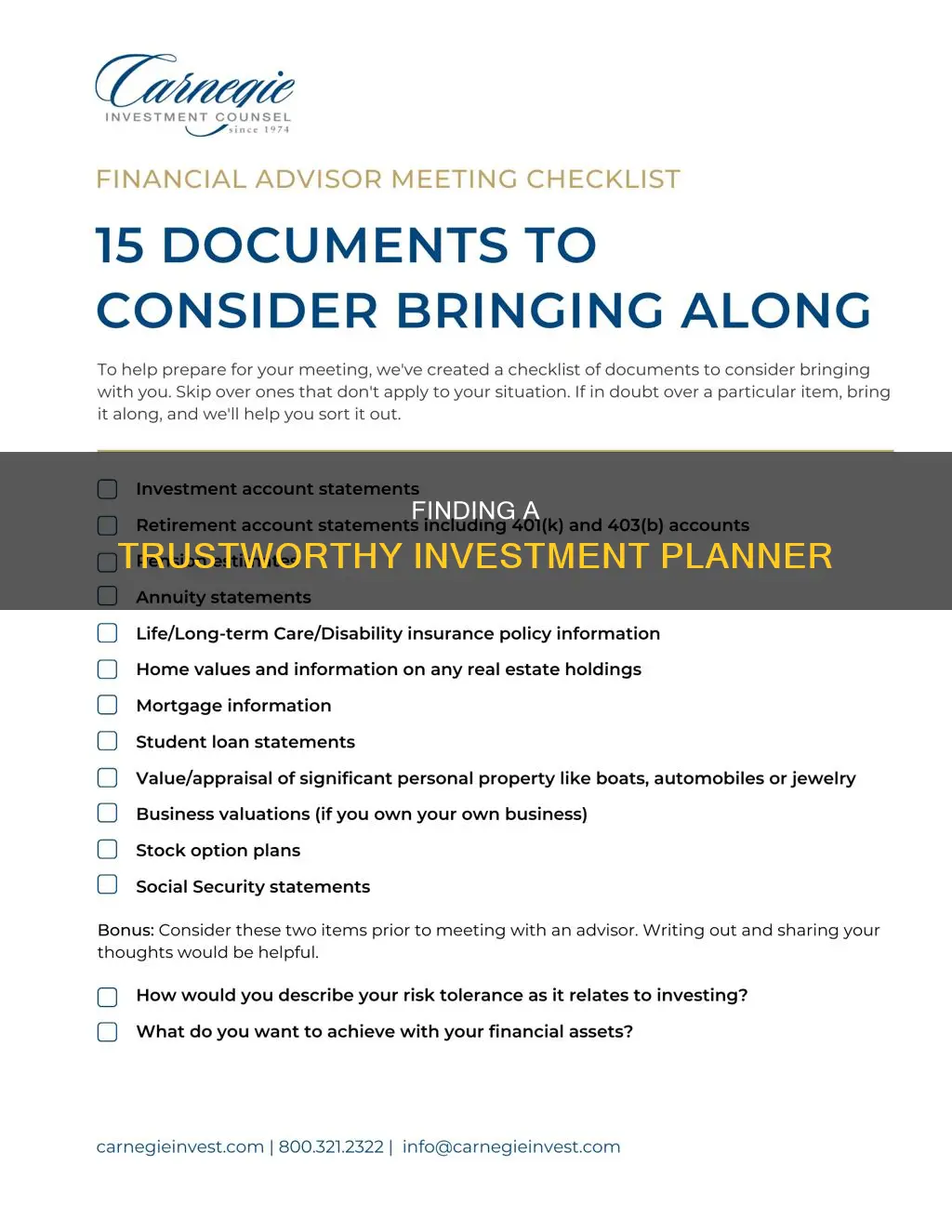 how to determine the right investment planner