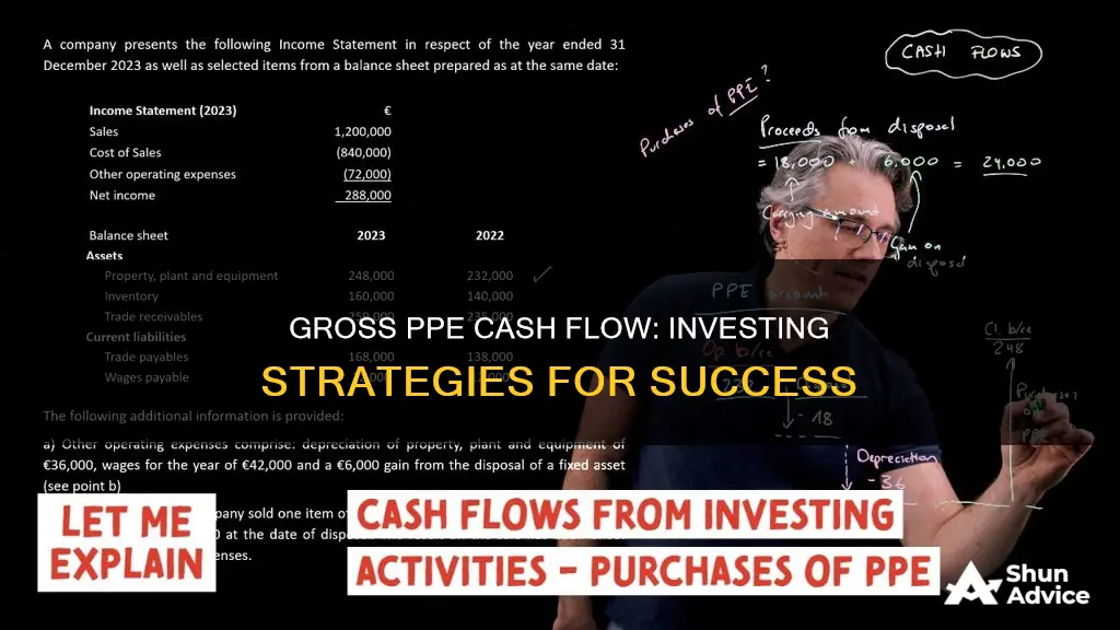 how to do cash flow from investing gross ppe