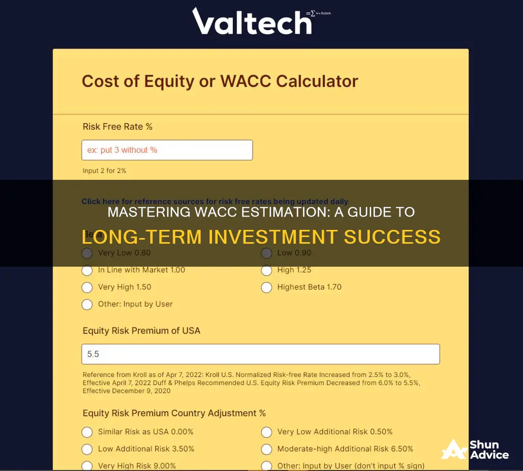 how to estimate wacc for long term investment decisions