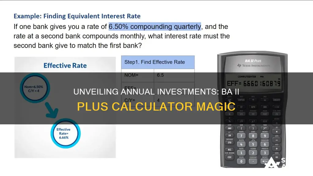 how to find the annual investments using ba 2 plus