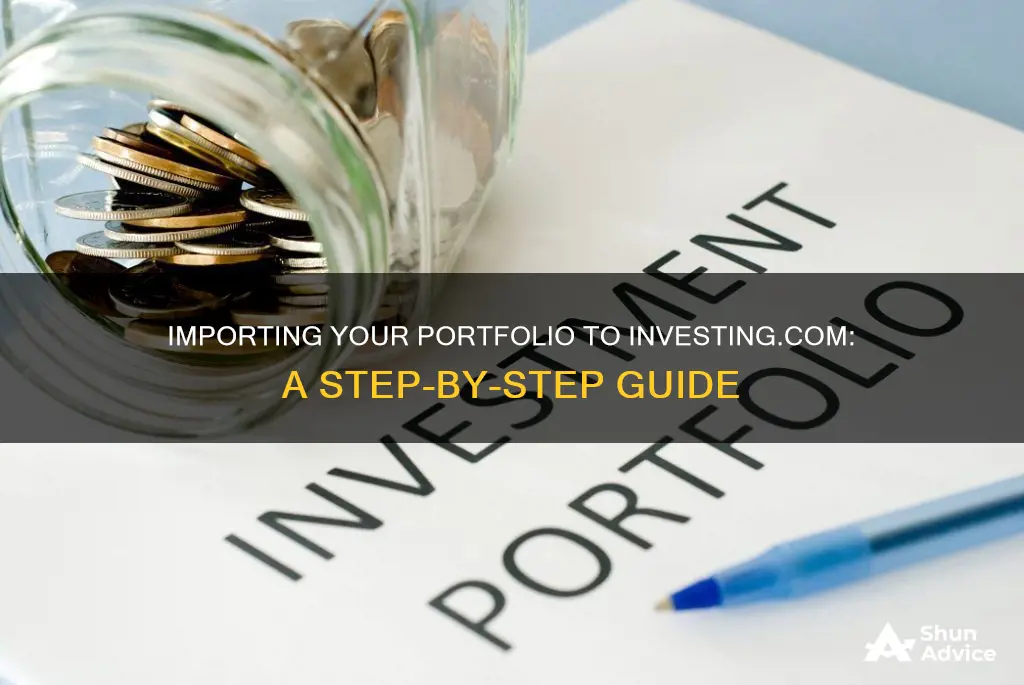 how to import portfolio in investing com