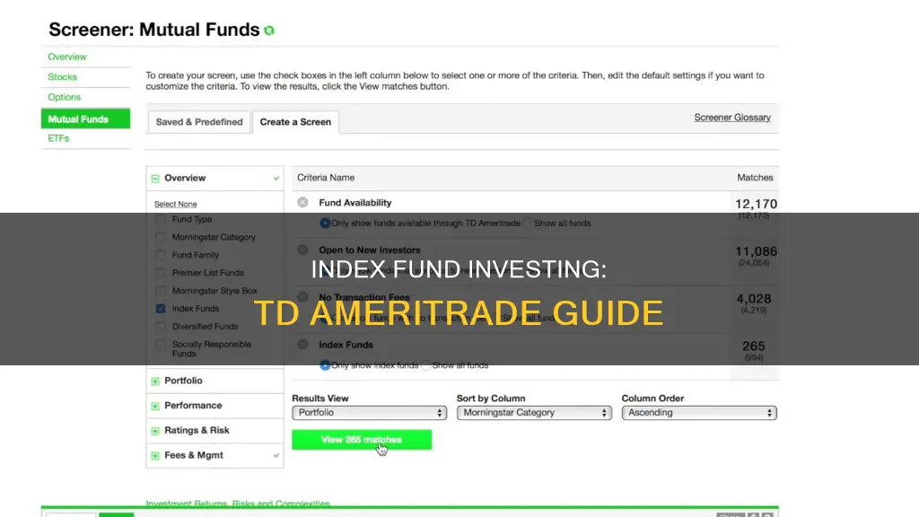 how to invest in an index fund td ameritrade