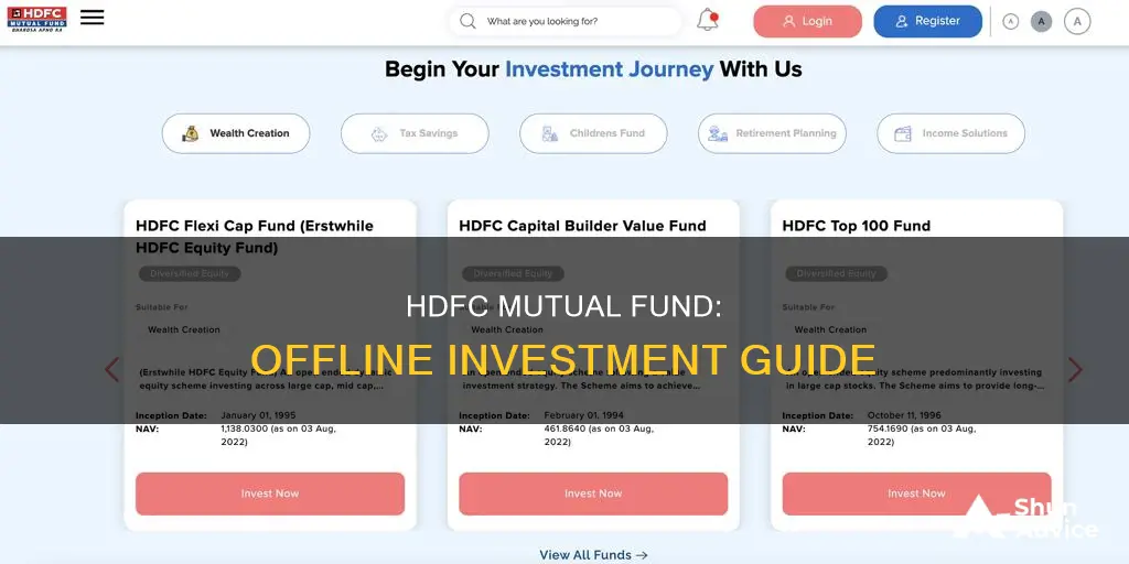 how to invest in hdfc mutual fund offline