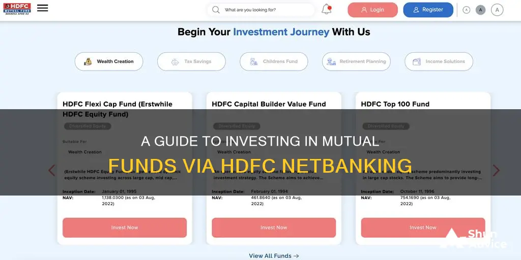 how to invest in mutual funds through hdfc netbanking