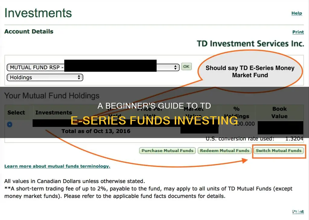 how to invest in td e series funds