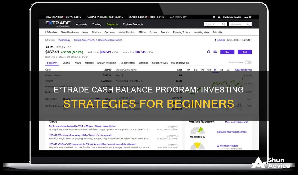 how to invest on etrade with a cash balance program