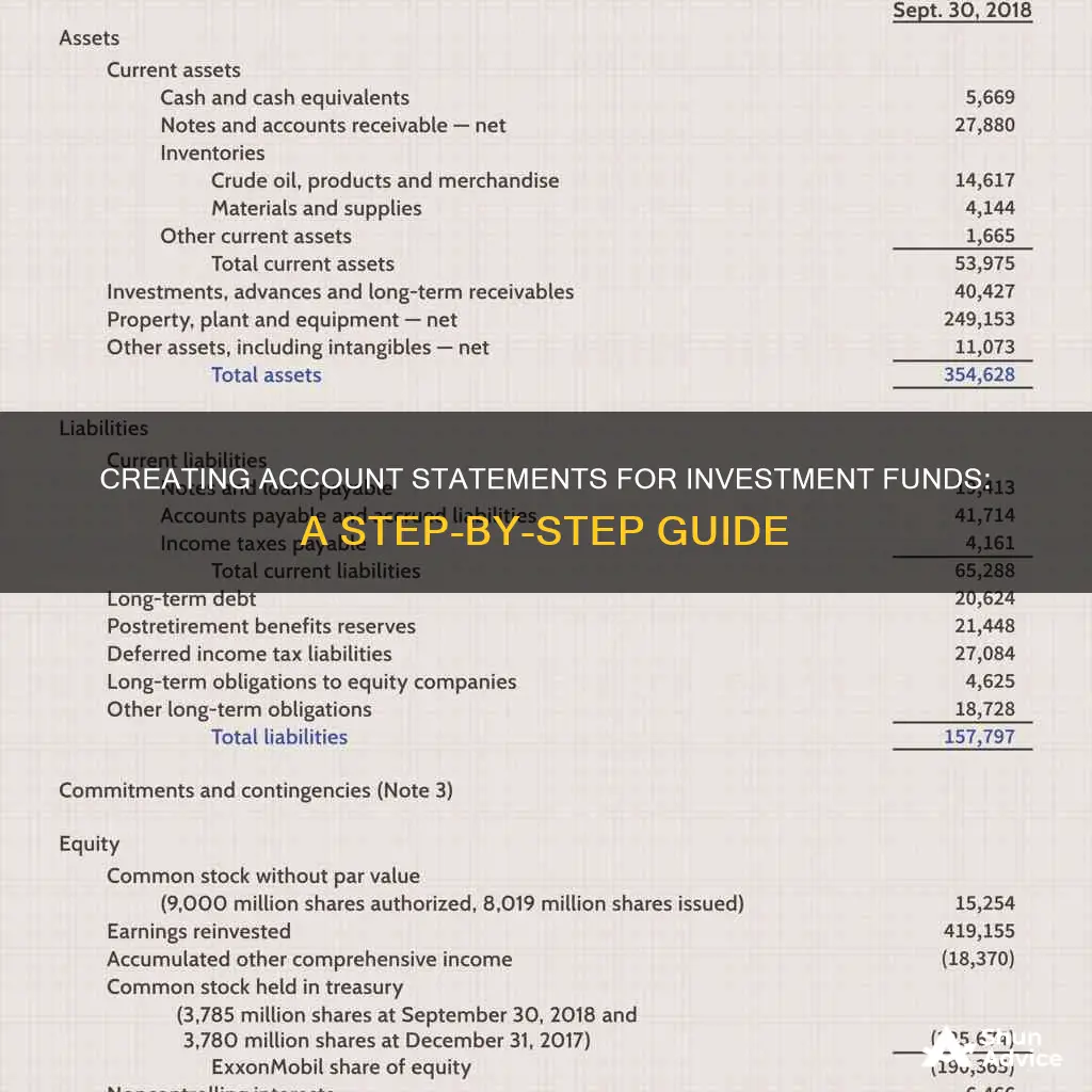 how to make account statements for an investment fund