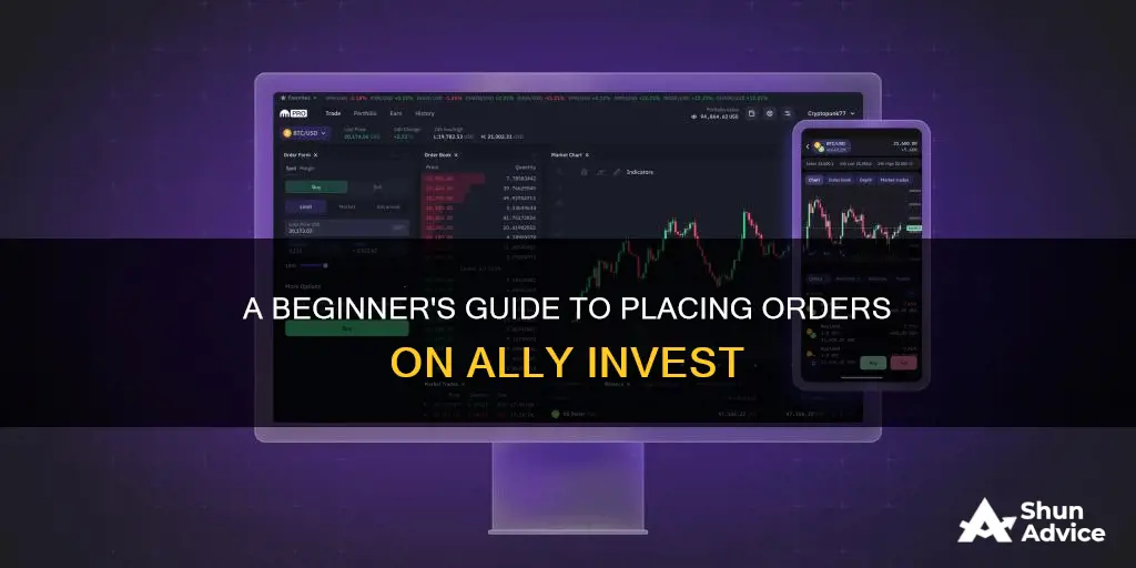 how to make an order on ally invest