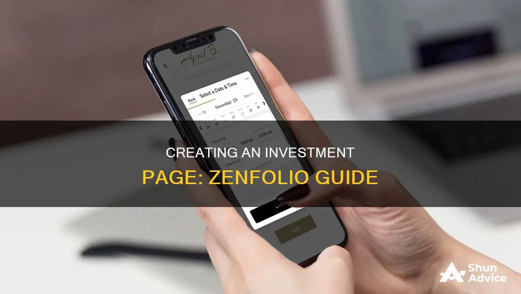 how to make investment page on zenfolio