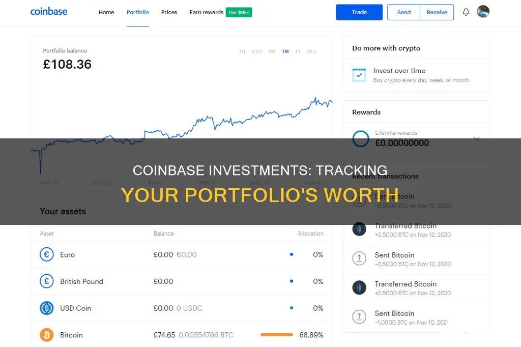 how to see how much invested in coinbase