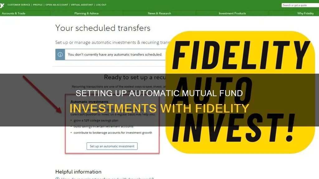 how to set automatic investment mutual fund in fidelity