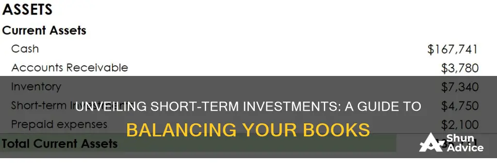 how to show short term investment in balance sheet