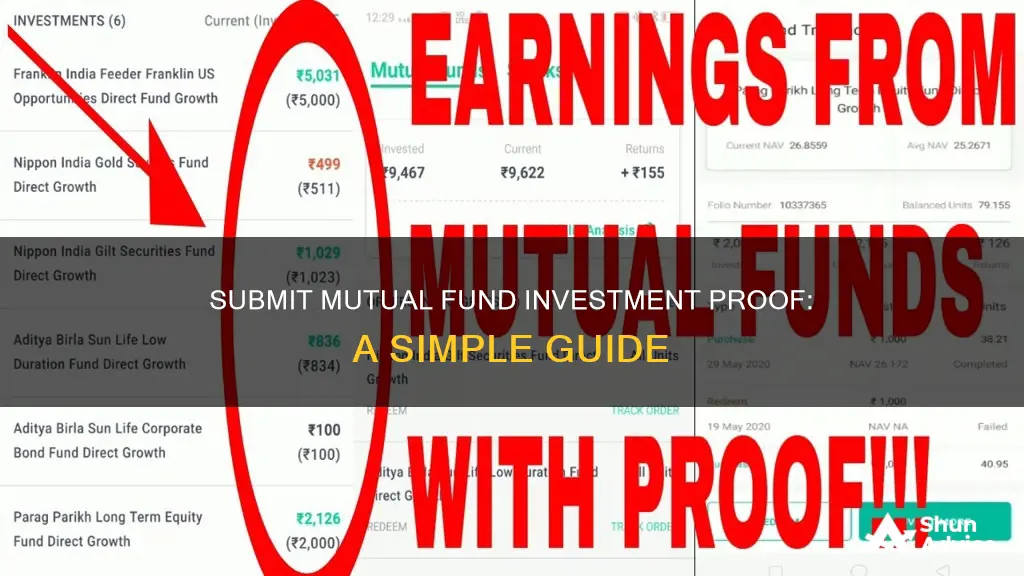 how to submit mutual fund investment proof