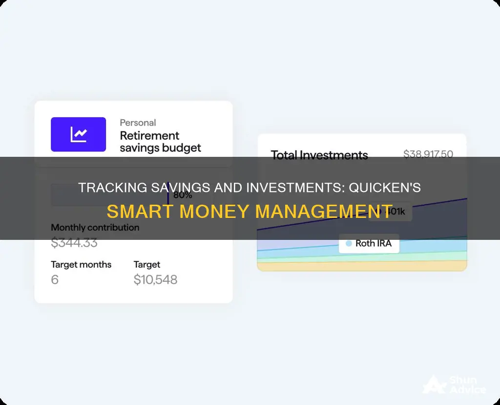 how to track savings and investments in quicken