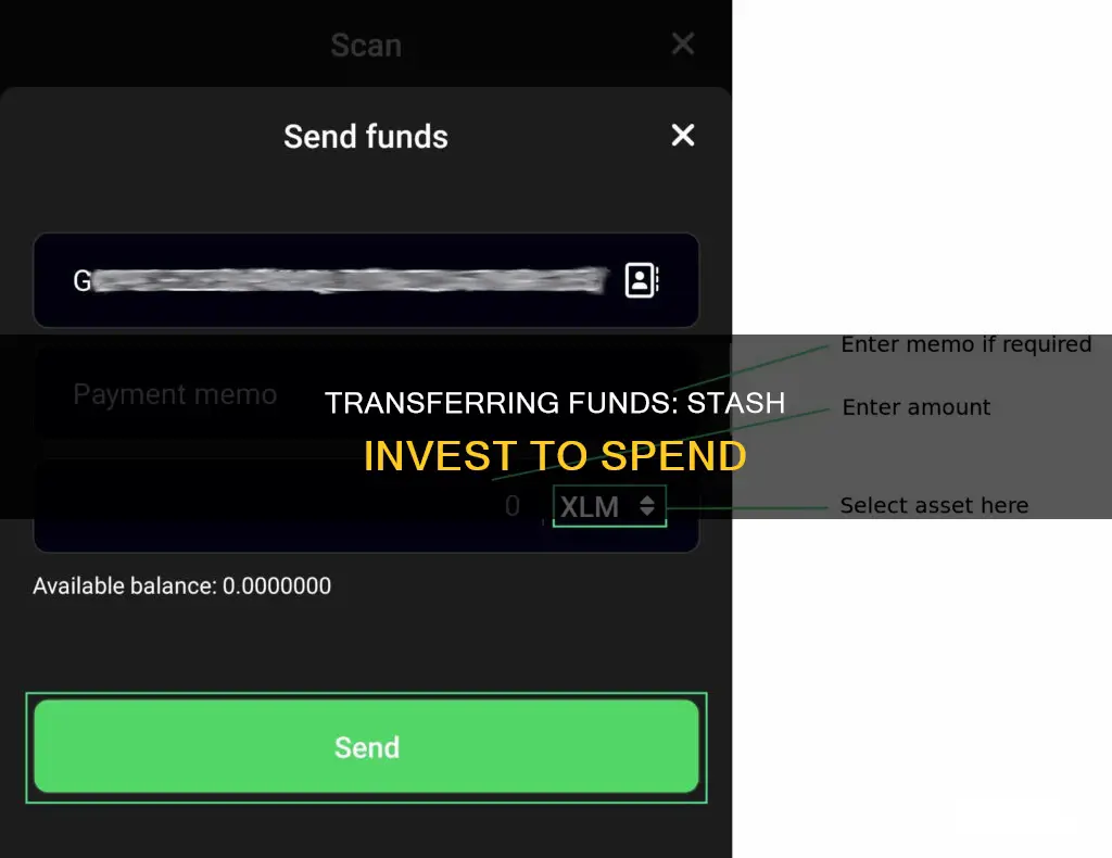 how to transer funds from stash invest to spend