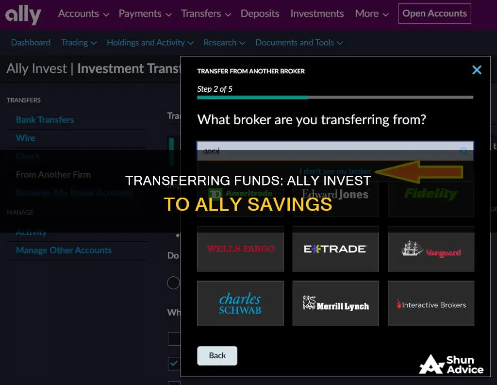 how to transfer from ally invest to ally savings