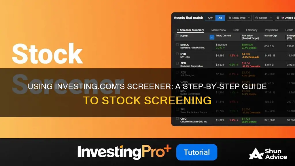 how to use investing com screener