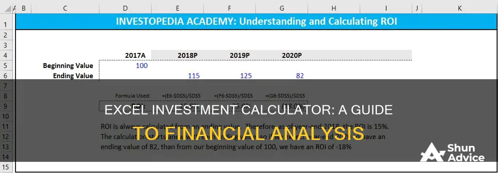 how to work out investment on excel