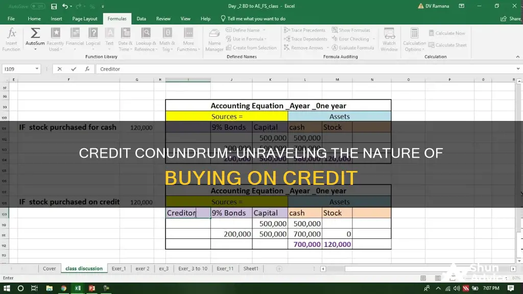 is buying on credit an operating or investing activity