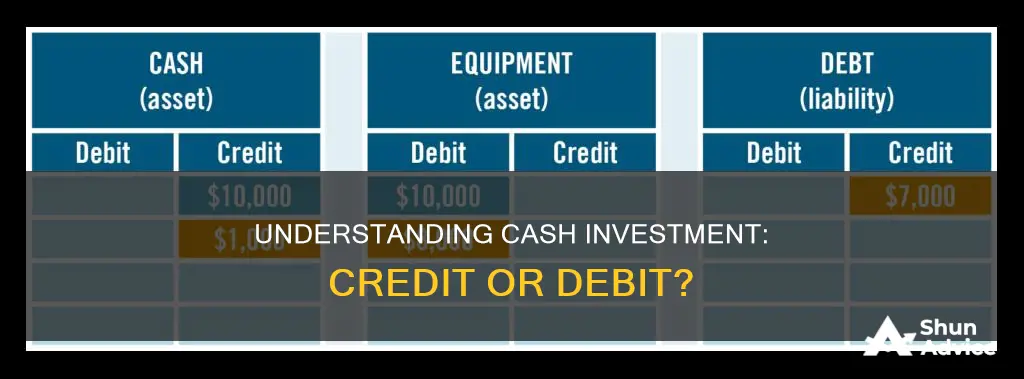 is cash investment debit or credit