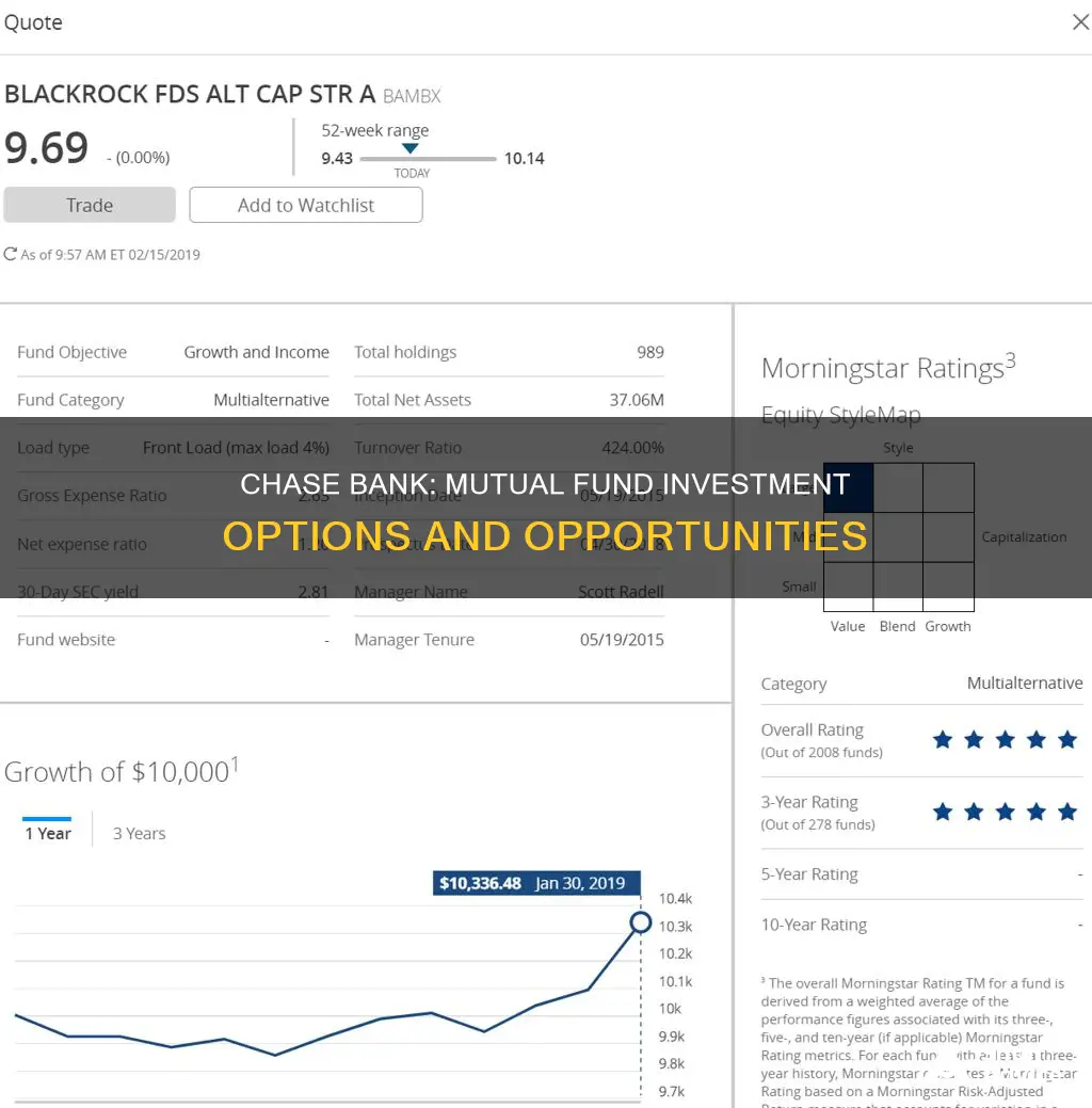 is chase bank a mutual fund investment