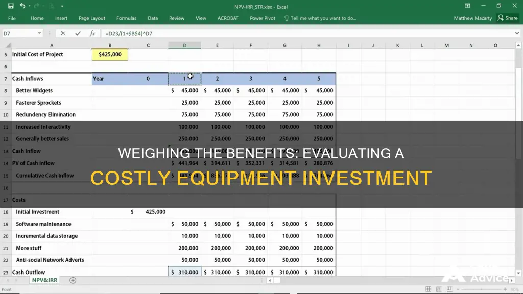 is considering an equipment investment that will cost