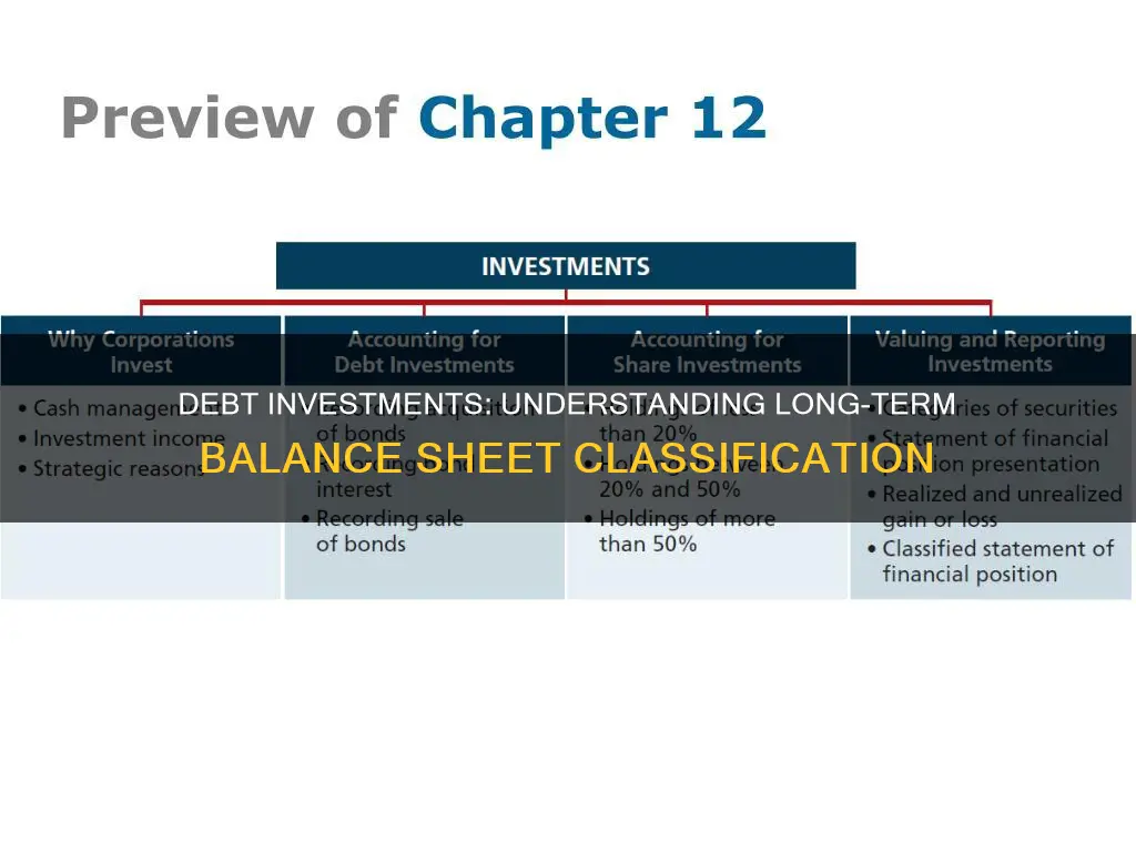 is debt investments long term balance sheet classification