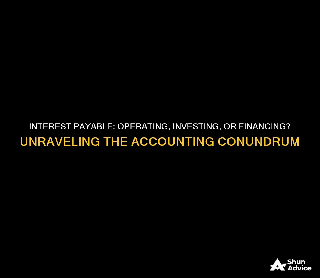 is interest payable an operating investing or financing activity