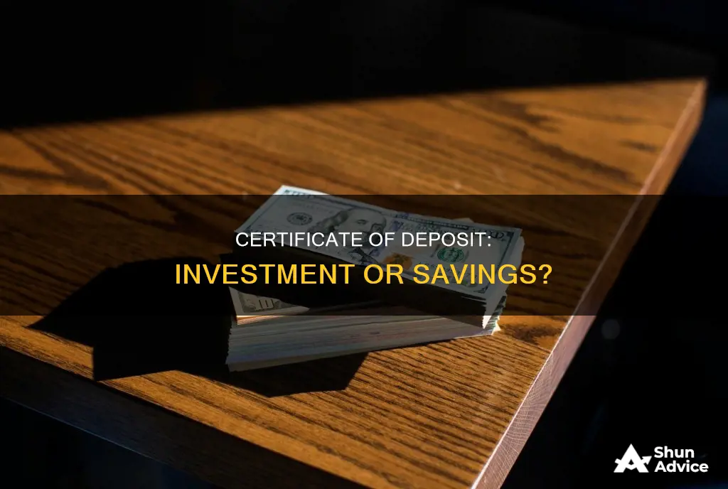 is purchsaing a certificate of deposit investment or saving