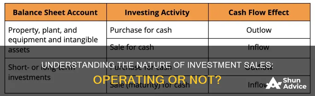 is sale of a long term investment an operating activity