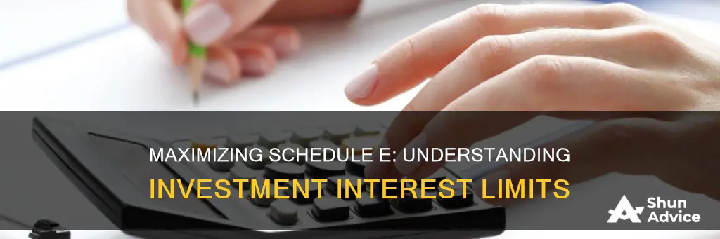 is schedule e investment interest expense limited