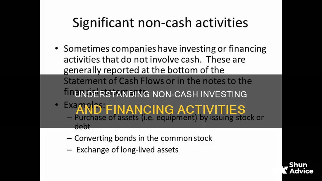 what are non cash investing and financing activities