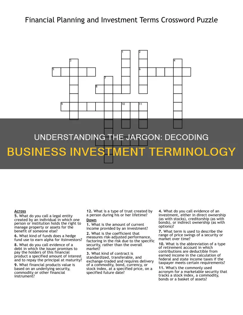 what are standard terms for business investing