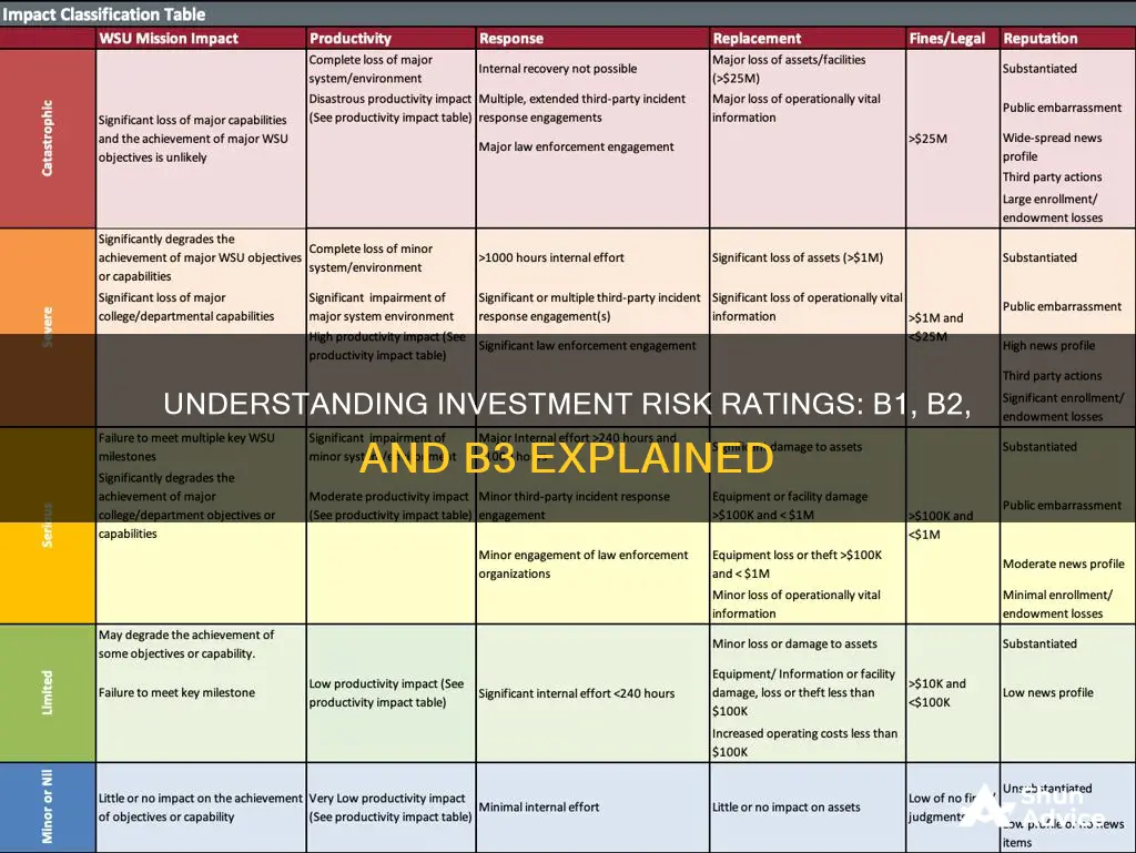 what b1 b2 b3 in investment risk rating