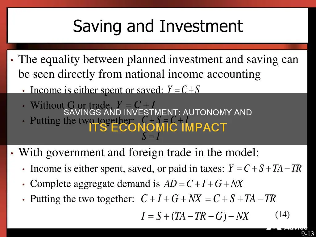 what happen when savings and investment is autonomous