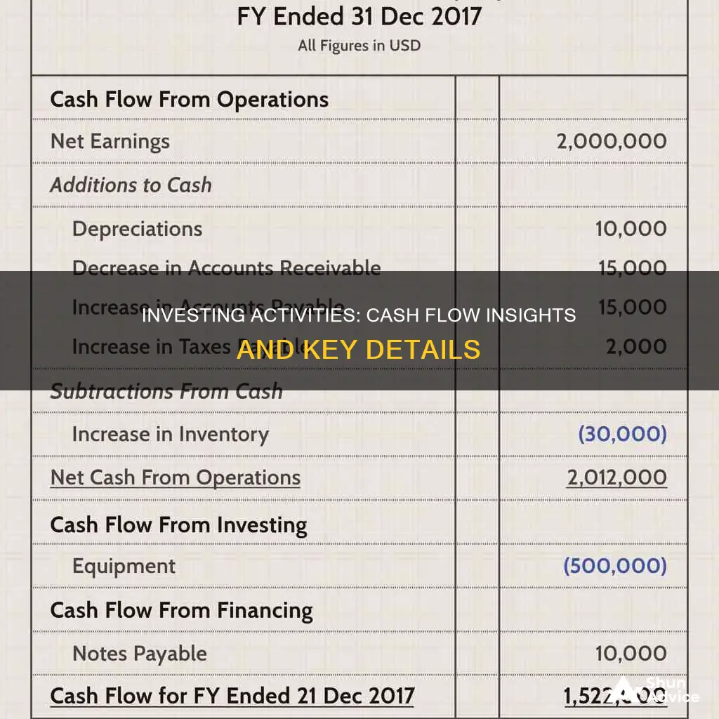 what information is included in investing activities cash flow