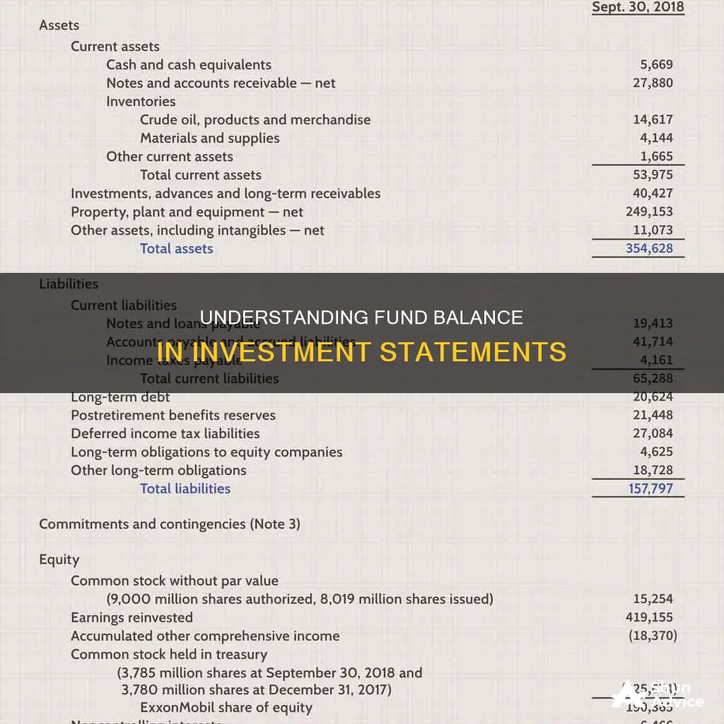 what is a fund balance in investments statement