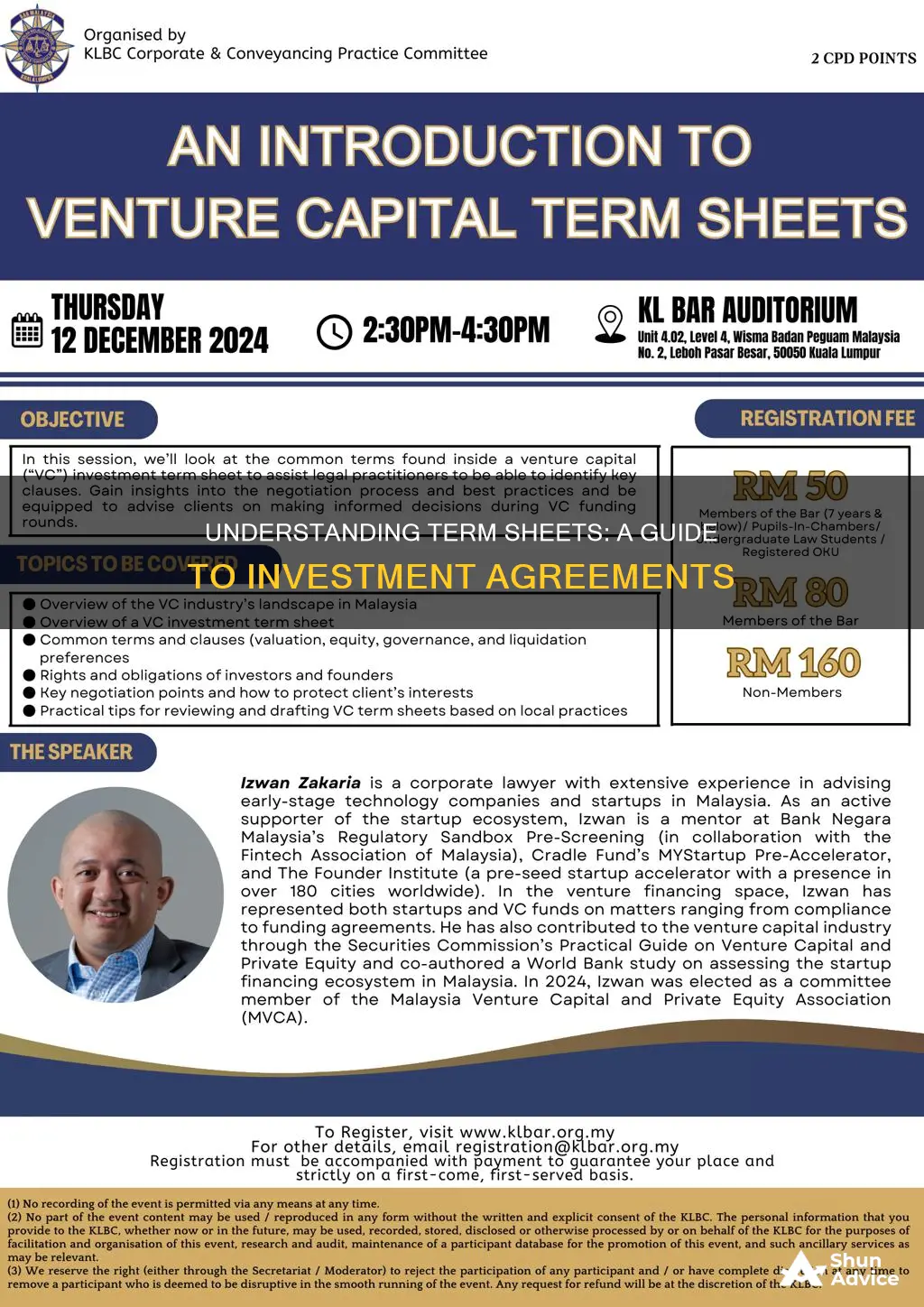 what is a term sheet for investment