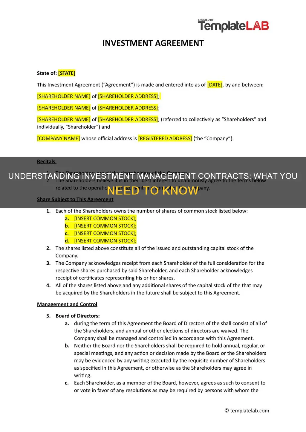 what is an investment management contract